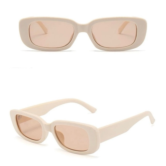 Retro Small Frame Sunglass - Cream - Picture 1 of 6